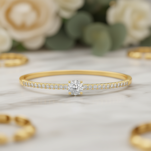 Pulsera de Moissanita XL1469 en Oro Amarillo con Corte Brillante Redondo y Engaste de Garras, Clásica Pulsera de Tenis para Compromiso de Mujer - Product Image 2