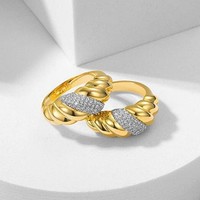 Bague tendance en laiton doré torsadé avec nœud, design vintage, bijou de mode, cadeau pour femme, vente en gros