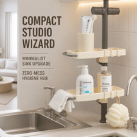 Support de rangement créatif en plastique sur pied pour torchons, éponges et savon, avec égouttoir