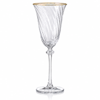 Ensemble de verrerie en cristal de luxe avec bordure dorée, flûtes à champagne, verres à vin rouge et blanc, gobelets, verres à pied pour mariage, hôtel, restaurant