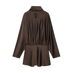 PB&ZA <span class=keywords><strong>Ropa</strong></span> de Mujer Elegante y a la Moda Estilo Europeo y Americano 2025 con Bufanda de Satén de Seda y Vestido Corto - Product Image 3