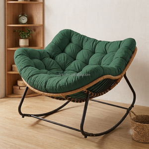 Factory Hot <strong>Sale</strong> Oversized Modern Design Indoor/Outdoor <strong>Rocking</strong> <strong>Chair</strong> Sturdy Comfy Rocker Recliner Large Lounging <strong>Chair</strong> Beige - Product Image 3