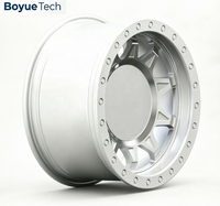 Jantes forgées monobloc tout-terrain Silver Machined Beadlock 16-24 pouces PCD 5108/5112/5114.3/5115/5120/5130 pour 4x4, SUV et camions