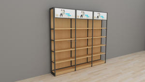 Espositore per Negozi Miniso Resistente, Scaffalatura Metallica <span class=keywords><strong>a</strong></span> Parete in Acciaio per Articoli di Cancelleria, Minimarket, Supermercati, Legno - Product Image 6