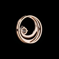 Collier pendentif en or rose 18 carats avec diamant cultivé en laboratoire, collier à double halo en forme de cercle tourbillonnant pour femmes