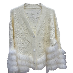<span class=keywords><strong>Cardigan</strong></span> autunno lavorato a maglia di nuovo Design 2024 <span class=keywords><strong>con</strong></span> vera <span class=keywords><strong>pelliccia</strong></span> di volpe maglione vera <span class=keywords><strong>pelliccia</strong></span> maglione vera <span class=keywords><strong>pelliccia</strong></span> per le donne - Product Image 1