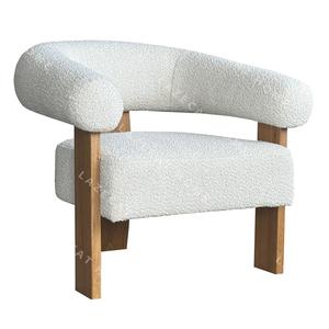 Commercio all'ingrosso moderno di lusso francese Design singolo poltrona a buon mercato in legno <span class=keywords><strong>crema</strong></span> stile per mobili per la casa per uso soggiorno - Product Image 1