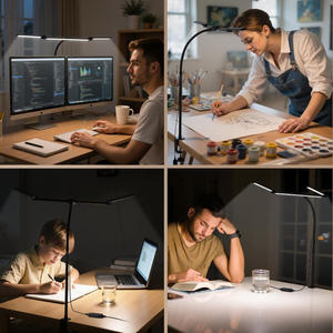 <span class=keywords><strong>Lámpara</strong></span> de Escritorio LED con <span class=keywords><strong>Pinza</strong></span>, <span class=keywords><strong>Lámpara</strong></span> de Arquitecto Ajustable de 3 Segmentos, 1380LM, para Oficina, Lectura, Estudio, Monitores Dobles, Banco de Trabajo - Product Image 5
