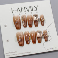 Uñas postizas RONIKI de primera calidad, hechas a mano, con forma de almendra cuadrada, diseño personalizado, de fácil aplicación, bajo pedido mínimo y entrega rápida.