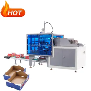 Boîte d'emballage ondulée de haute qualité faisant la machine de montage de boîte de plateau de fruits de carton de légumes - Product Image 1