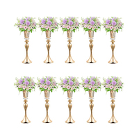 Supports à fleurs en acrylique, cristal, métal doré et argenté, vases de mariage, grands centres de table pour réceptions, décoration de table