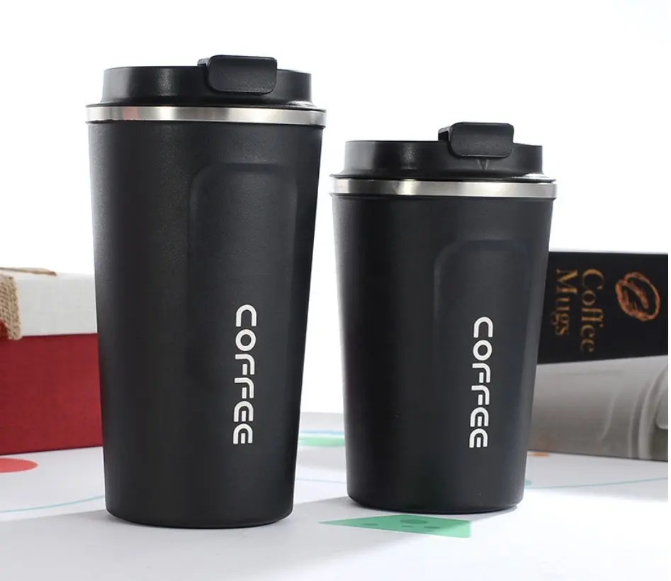 Süblimasyon 350 Ml/500 Ml 304 paslanmaz çelik vidalı kapak termal kahve kupa/kahve bardağı/Logo ile araba seyahat kupa