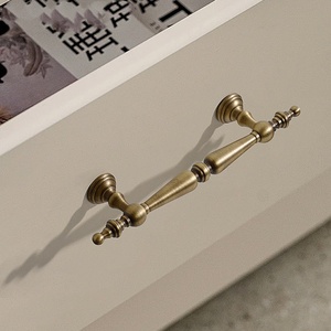 Antique Vintage Furniture <b>Handle</b> in Brass Luxury Bronze Wardrobe Door Drawer Knob with <b>Copper</b> Pulls for Kitchen Cabinets - Product Image 4