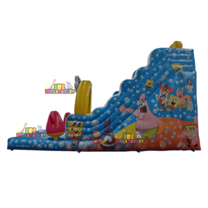 Tobogán Inflable de <span class=keywords><strong>Bob</strong></span> <span class=keywords><strong>Esponja</strong></span>, Material de PVC, Castillo Inflable para Jardín, Patio de Juegos al Aire Libre - Product Image 4