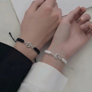 Handmade Woven Stainless Steel Musical Note <b>Bracelet</b> Adjustable Jewelry for <b>Couples</b> Gift Fashion String <b>Bracelet</b> - Product Image 2