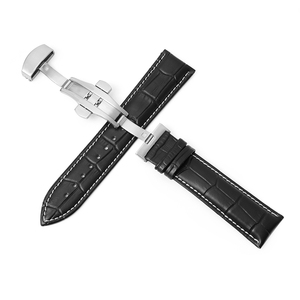 Cinturino per Orologio <span class=keywords><strong>in</strong></span> Vera Pelle di <span class=keywords><strong>Coccodrillo</strong></span> Goffrata, Misure 10-22mm 24mm, per Smartwatch con Chiusura a Farfalla - Product Image 6