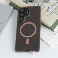 Fundas Magnéticas Inalámbricas para Teléfono Móvil con Textura Arenada Transparente y Antihuellas para Samsung S25 Ultra S24
