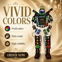 Costumes de robot LED DJ populaires pour la scène, performance, cosplay, en matériau EVA, unisexe, pour adultes, fêtes, spectacles