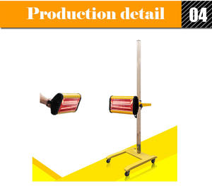 Lampe chauffante à peinture portable 1100W avec minuterie pour équipement d'entretien automobile - Product Image 6