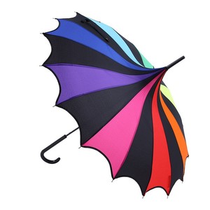 Parapluie Pagoda Arc-en-ciel en Stock pour Femmes avec Long Manche 190T Semi-Automatique Ouverture Automatique Design Personnalisé Cadeaux d'Entreprise pour Fêtes - Product Image 1