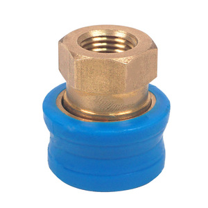Conector de pistola de agua de alta presión G1/4, enchufe rápido hembra, todo de cobre con funda azul, presión ajustable para manguera de PVC - Product Image 2