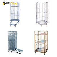 Entrepôts Métal 3 Face Treillis Métallique Acier Pliable Stockage Logistique Grand Démontable Roll Cage Conteneurs