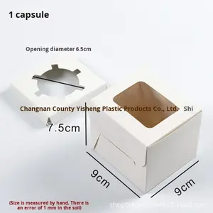 库存方形纸杯蛋糕包装盒，带窗口1/<span class=keywords><strong>2</strong></span>/4/6/12/24松饼蛋糕盒食品使用文件夹 - Product Image 6