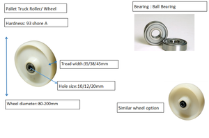 100mm 125mm 150mm <span class=keywords><strong>200mm</strong></span> Roulette pivotante robuste Blanc Pa <span class=keywords><strong>Nylon</strong></span> Roulette roues en plastique durralble transpalette - Product Image 3