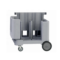 VNTKITCHEN VNT-ADCS240 Chariot de rangement mobile en plastique PP réglable manuellement, capacité de 240 assiettes, pour hôtel, restaurant, bar