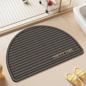 Tapis de bain en terre de diatomées rayé, forme personnalisée, absorbant, antidérapant, design minimaliste pour tapis de sol de salle de bain - Product Image 2