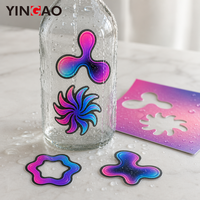 Feuille d'autocollants personnalisés découpés à la forme, motif Y2K dégradé abstrait Lune de cristal, en vinyle imperméable pour coque de téléphone, écouteurs, skateboard