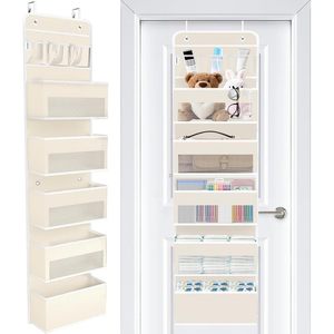 Over The Door Organizer 6 Tier Detachable Hanging <b>Storage</b> With Pockets For Bedroom Closet Organization - Product Image 1