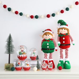 Esstisch Kamin Dekor Cartoon Jungen und Mädchen <span class=keywords><strong>ELF</strong></span> Gnom Kristall kugel Weihnachten Schneekugel - Product Image 1