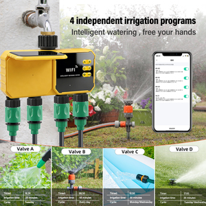 Sistema <span class=keywords><strong>de</strong></span> <span class=keywords><strong>Riego</strong></span> Inteligente con Temporizador WiFi <span class=keywords><strong>Solar</strong></span>, 4 Salidas, Sistema <span class=keywords><strong>de</strong></span> <span class=keywords><strong>Riego</strong></span> Automático para Jardín, Temporizador <span class=keywords><strong>de</strong></span> Agua con Control por Aplicación Tuya y Sensor <span class=keywords><strong>de</strong></span> Lluvia - Product Image 2