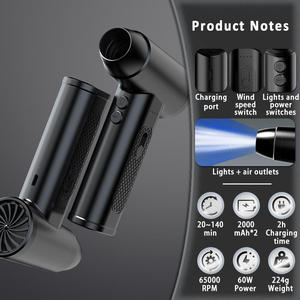 Mini mạnh mẽ nén không khí Khăn lau bụi súng máy thổi khí cho máy tính làm sạch không khí Khăn lau bụi quạt máy bay phản lực không chổi than động cơ vuông ABS 100W - Product Image 4