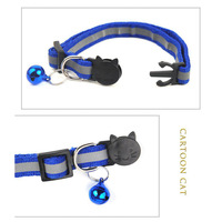 Collier de sécurité réfléchissant pour animaux de compagnie avec boucle détachable, motif moderne, clochette et design oreilles rondes pour chats et chiens