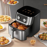 Friteuse à air sans huile en acier inoxydable 8L 12L à commande mécanique avec fenêtre de visualisation, faible MOQ