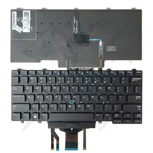 适用于戴尔Latitude E5450 E7250 E7450 E7480 E7490 7480 5488 7490 04DXYW的新型背光指针美国英语Teclado笔记本电脑键盘