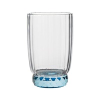 Verres à boire hauts modernes et simples à prix d'usine, épaissis, à rayures et à fond diamanté, pour jus, lait, eau, crème glacée