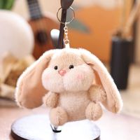 Jouets en peluche mignons, porte-clés lapin de dessin animé, porte-clés lapin moelleux, poupée en peluche, décoration suspendue, breloque de sac lapin