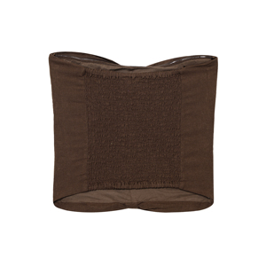 Tops en lin et coton <span class=keywords><strong>sans</strong></span> bretelles pour femmes, couleur marron, dos plissé, design décontracté et élégant, été - Product Image 2