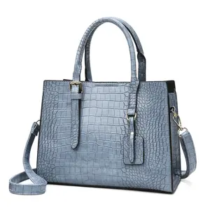 2021 Factory Wholesale young lady tote crocodile pattern handbags ladies hand bags popular purses for women