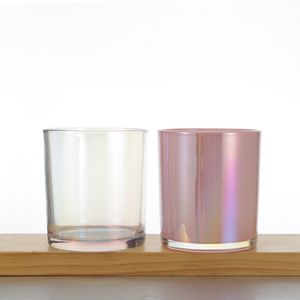 Pot à bougie en verre vide de luxe personnalisé, 10 oz 13 oz, coloré, avec couvercle, effet halo, dégradé de peinture pulvérisée, pour Noël, résistant à la chaleur - Product Image 6