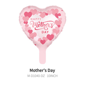 Festa della mamma <span class=keywords><strong>palloncino</strong></span> in alluminio da 10 pollici per la festa della mamma adoro le decorazioni multicolori per la festa della mamma rosa rossa - Product Image 2