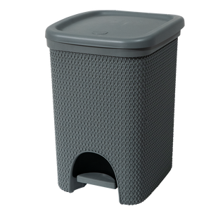 Intreccio Line Foot Pedal <b>Bin</b> 320x265x385mm PP Material Rectangular Dark <b>Grey</b> Indoor Waste <b>Bin</b> - Product Image 1