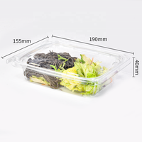 Boîte d'emballage alimentaire écologique en RPET, conteneur jetable transparent en plastique pour pâtes, noix, salades, à emporter, avec système anti-effraction