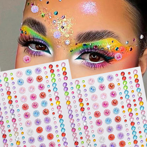 3D coloridos girasoles diamante cara pegatinas gema Facial pegatina ojos cuerpo mezcla cuentas joyas diamantes cara Decoración - Product Image 1