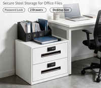 Armoire de classement en acier à 2 tiroirs avec serrure à combinaison, mini-meuble de rangement de bureau moderne pour salon et chambre, avec verrouillage par mot de passe pour documents
