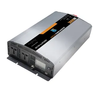 Inversor CC 12V 24V a 110V 220V 3000W 3000W Inversor de corriente de onda sinusoidal pura de vatios con cargador de batería