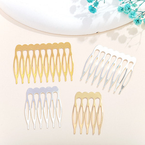 Korean Style Metal Hair Comb 4 6 8 10 Tooth Iron Hairpin Handmade Hair Accessory Solid Color DIY Jewelry Accessories - Product Image 1